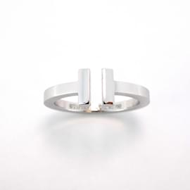 Tiffany & Co-Tiffany T Square Band Ring in 18K White Gold-Other