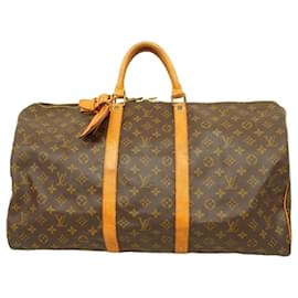 Louis Vuitton-Louis Vuitton Monogram Keepall 55 Boston Bag-Brown
