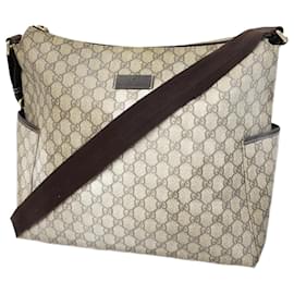 Gucci-Gucci GG Supreme Brown Shoulder Bag-Brown