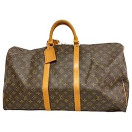 Louis Vuitton-Louis Vuitton Monogram Keepall 55 Boston Bag-Brown