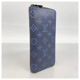 Louis Vuitton-Louis Vuitton Monogram Shadow Zippy Vertical Long Wallet-Blue