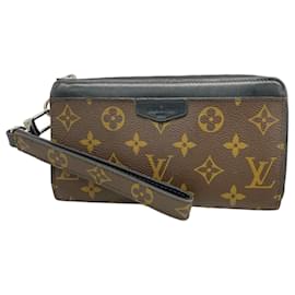 Louis Vuitton-Louis Vuitton Long Wallet Monogram Macassar-Brown,Black