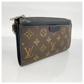 Louis Vuitton-Louis Vuitton Long Wallet Monogram Macassar-Brown,Black