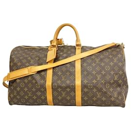Louis Vuitton-Louis Vuitton Boston Bag Monogram Keepall Bandouliere 55-Brown