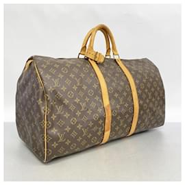 Louis Vuitton-Louis Vuitton Monogram Keepall 55 Boston Bag-Brown