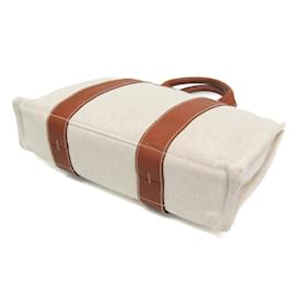Hermès-Sac à main Hermes Aane MM-Marron,Écru