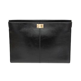 Fendi-Pochette en cuir pour femme Fendi 8M0413-Noir