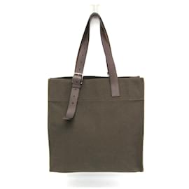 Hermès-Sac de shopping Hermes Etriviere-Kaki,Marron foncé