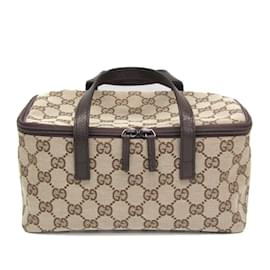 Gucci-Gucci GG Canvas Vanity Bag 124540-Brown,Beige