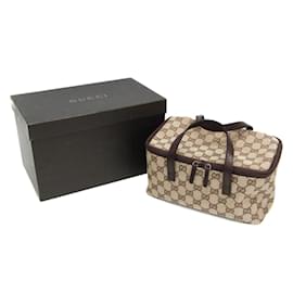 Gucci-Gucci GG Canvas Vanity Bag 124540-Brown,Beige