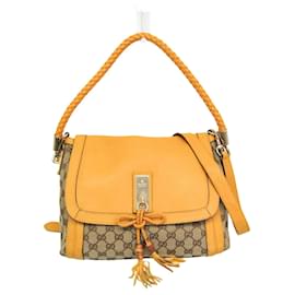 Gucci-Gucci GG Canvas Bella 282301 Handbag-Beige,Yellow