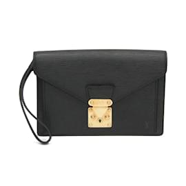 Louis Vuitton-Louis Vuitton Epi Pochette Sellier Dragonne Clutch Bag-Black