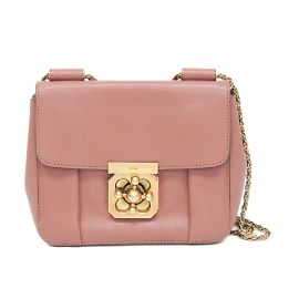 Bolsa de ombro de couro feminino Chloé Elsie Rosa