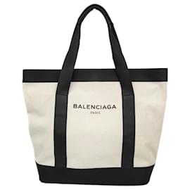 Balenciaga-Balenciaga Sac Navy 374767-Noir,Blanc cassé
