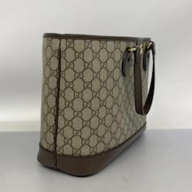 Gucci-Gucci Tote Bag GG Supreme-Brown,Beige
