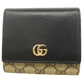 Gucci-Gucci GG Marmont Supreme Bi-Fold Wallet-Brown,Black