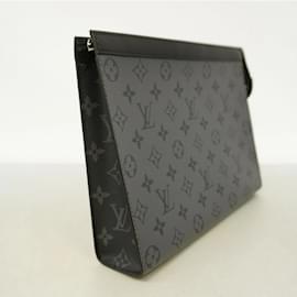 Louis Vuitton-Louis Vuitton Monogram Eclipse Reverse Clutch Bag-Brown,Black