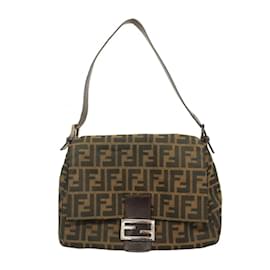 Fendi-Sac à main en nylon et toile Mamma Bucket de Fendi-Marron