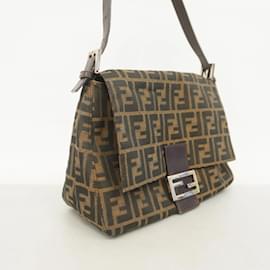 Fendi-Sac à main en nylon et toile Mamma Bucket de Fendi-Marron