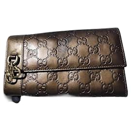 Gucci-Gucci GG Signature Leather Wallet Brown-Brown