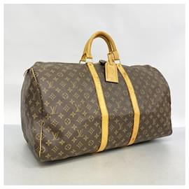 Louis Vuitton-Louis Vuitton Monogram Keepall 55 Boston Bag-Brown