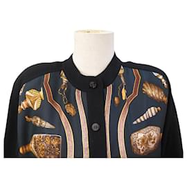 Hermès-HERMES TWILLAINE VEST WHATEVER THE BOTTLE AS LONG AS THE INTOXICATION 42 L VEST-Black