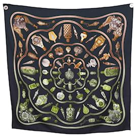 Hermès-HERMES SCARF NO MATTER THE BOTTLE AS LONG AS WE HAVE THE INTOXICATION SILK SCARF-Black