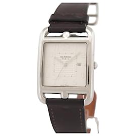 Hermès-HERMES CAPE COD SIMPLE TOUR TGM CC2.710 40 MM QUARTZ +BOX WATCH-Silvery