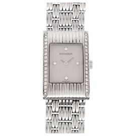 Boucheron-BOUCHERON REFLET 32 MM QUARTZ STEEL & DIAMONDS STEEL WATCH-Silvery