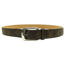 NEW LOUIS VUITTON ELLIPSE 30MM MONOGRAM CANVAS BELT M6919 T95 Brown