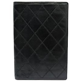 Chanel-NEW VINTAGE CHANEL QUILTED BLACK LEATHER WALLET CARDHOLDER-Black