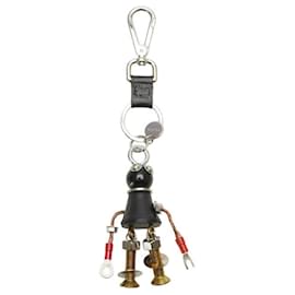 Prada-Prada Robot Saffiano Charm Keychain-Black