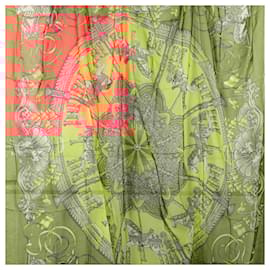 Hermès-Hermes Carre 135 LUNA PARK Stole-Multiple colors,Orange