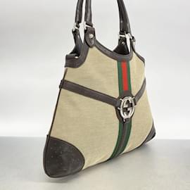 Gucci-Gucci Shoulder Bag Sherry Line Interlocking G-Brown,Red,Green