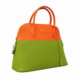 Hermès-Sac à main Hermes Bolide 31 en cuir Togo orange-Orange