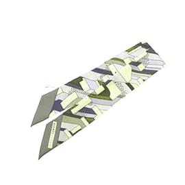 Hermès-Hermes Twilly ON A SUMMER DAY Scarf-Pink,Multiple colors,Green