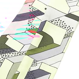 Hermès-Foulard Hermes Twilly EN UNE JOURNÉE D'ÉTÉ-Rose,Multicolore,Vert
