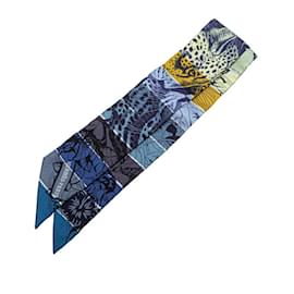 Hermès-Hermes Twilly Jungle Love Rainbow Scarf-Multiple colors,Khaki,Navy blue