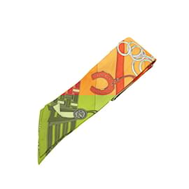 Hermès-Hermes Twilly BRIDES ET GRIS Scarf-Multiple colors,Orange