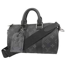 Louis Vuitton-Louis Vuitton Monogram Eclipse Keepall Bandouliere 25-Brown,Black