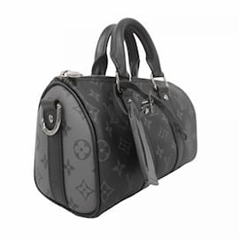 Louis Vuitton-Louis Vuitton Monogram Eclipse Keepall Bandouliere 25-Brown,Black