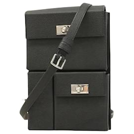 Hermès-Hermes Black Epsom Leather Shoulder Bag-Black