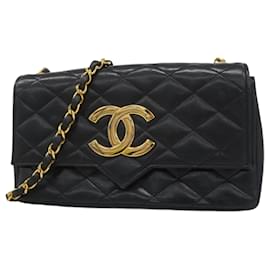 Chanel-Chanel Black Lambskin Shoulder Bag-Black