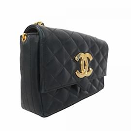 Chanel-Chanel Black Lambskin Shoulder Bag-Black