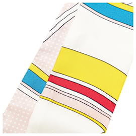 Hermès-Hermes Twilly Washington's Carriage Detail Scarf-White,Multiple colors