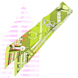 Hermès-Écharpe Hermes Twilly BRIDES ET GRIS-Rouge,Multicolore,Jaune