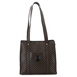 Céline-Celine Macadam Pattern Leather Tote Bag-Brown,Black