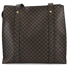 Céline-Celine Macadam Pattern Leather Tote Bag-Brown,Black