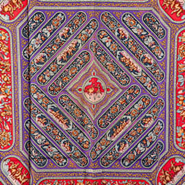 Hermès-Hermes Carre 90 QALAMDAN Scarf-Multiple colors,Purple