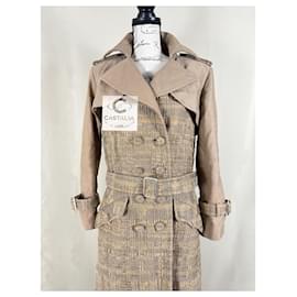 Chanel-14K$ Beige Ribbon Tweed Trench Coat 34 FR-Beige